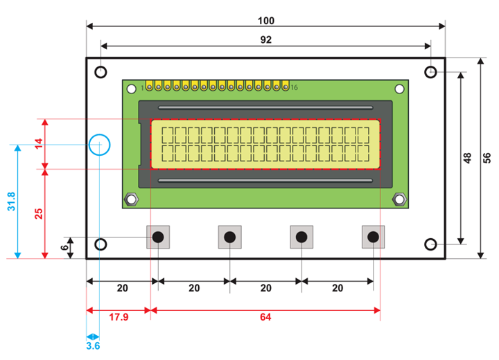 Dimensions and holes of Main Board